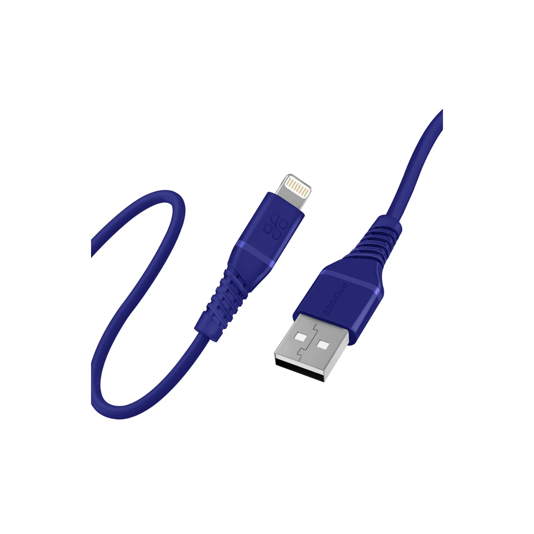 Promate High Tensile Strength Data Sync & Charge Cable with Lightning Connector MFI Certified 1.2 Meter Cable Length in Qatar Promate High Tensile Strength Data Sync & Charge Cable with Lightning Connector MFI Certified 1.2 Meter Cable Length in Qatar